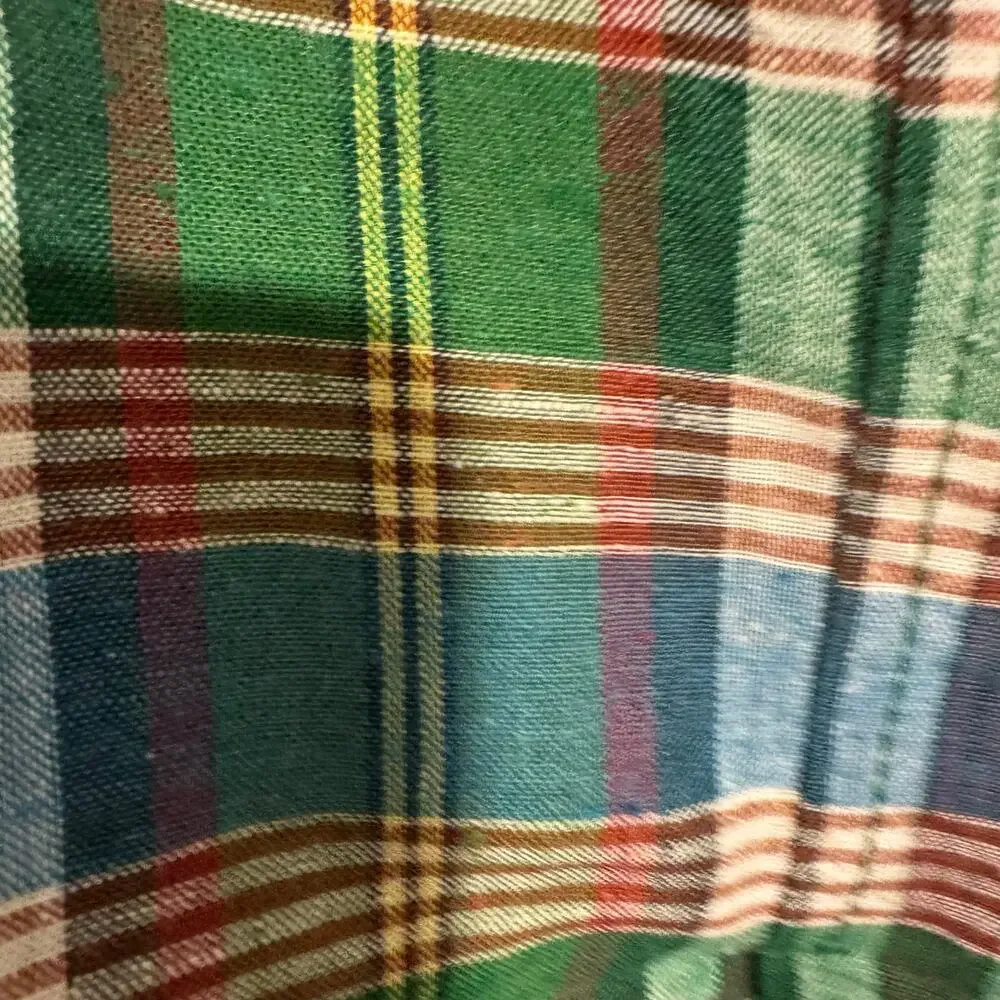 J.Crew Womens Green White Red Plaid Pleated Belted Dress Shorts Size 2 XS